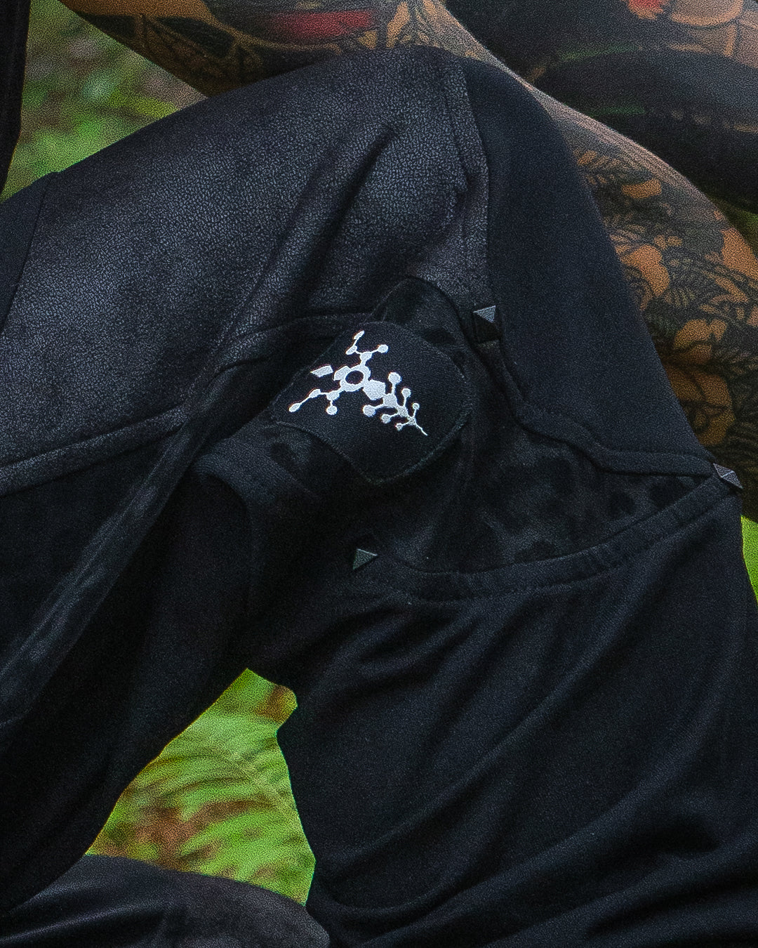 Pants Men Tracksuit / Cotton Fleece Fake Leather Patches - BLAK LEOPARD Yacxilan